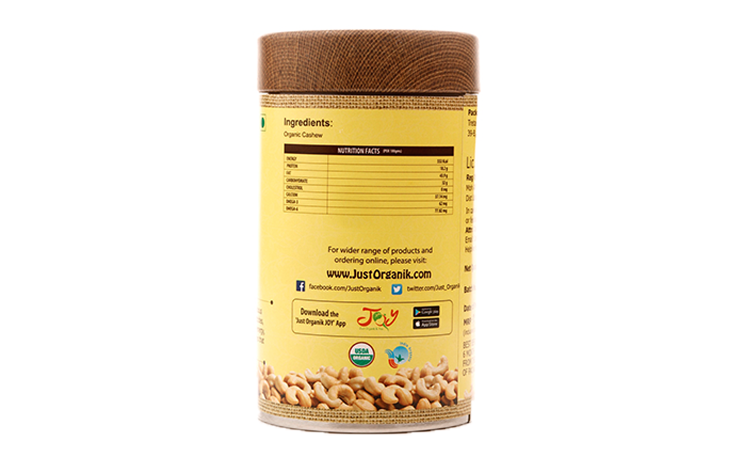 Just Organik Organic Cashew    Jar  250 grams